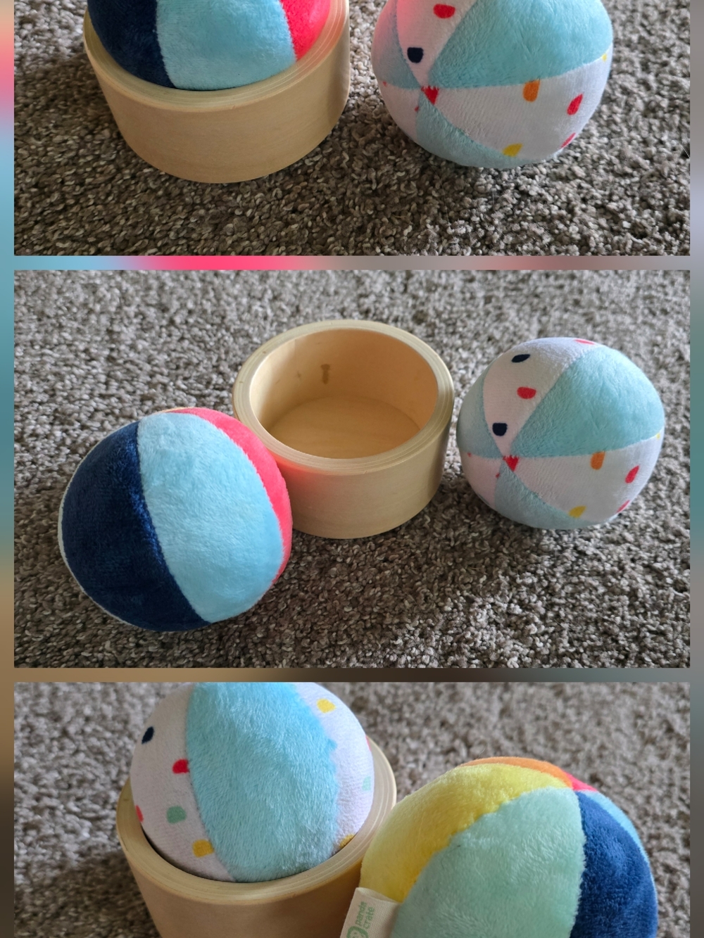 Plush Sensory Balls Set - Blue, Navy, Pink & Yellow